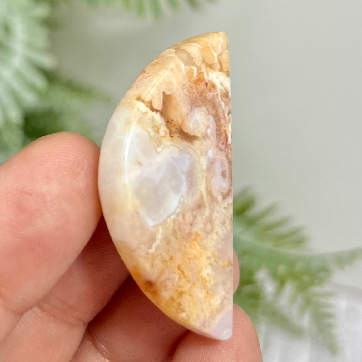 Flower Agate Gemstone Cabochon DIY Jewellery Making Wire Wrapping Crystal 14g
