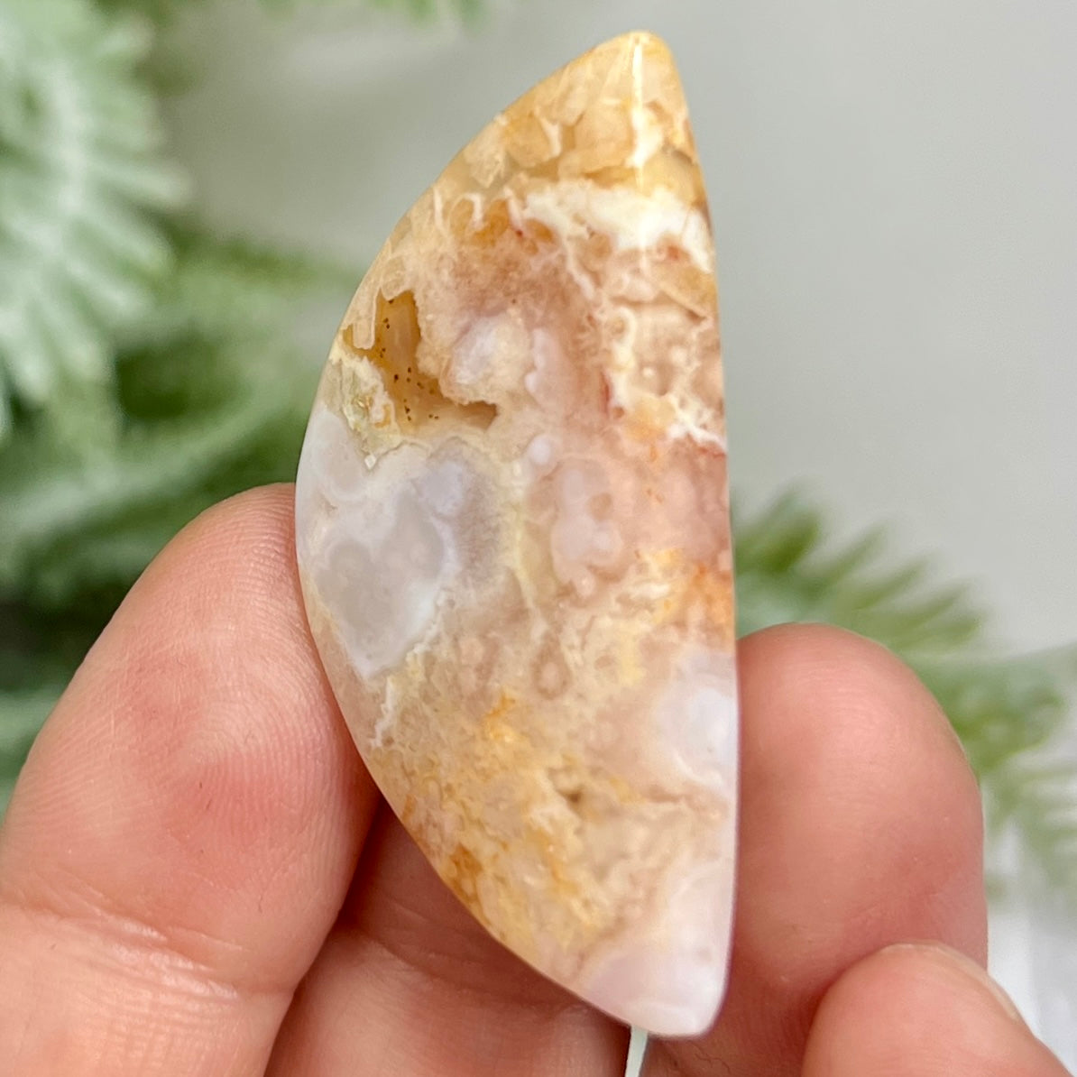 Flower Agate Gemstone Cabochon DIY Jewellery Making Wire Wrapping Crystal 14g