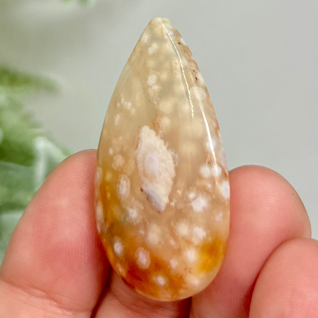 Flower Agate Gemstone Cabochon DIY Jewellery Making Wire Wrapping Crystal 12g