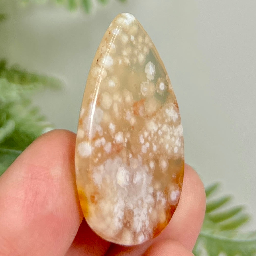 Flower Agate Gemstone Cabochon DIY Jewellery Making Wire Wrapping Crystal 12g