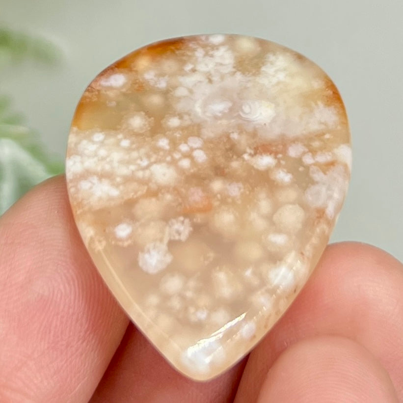 Flower Agate Gemstone Cabochon DIY Jewellery Making Wire Wrapping Crystal 12g