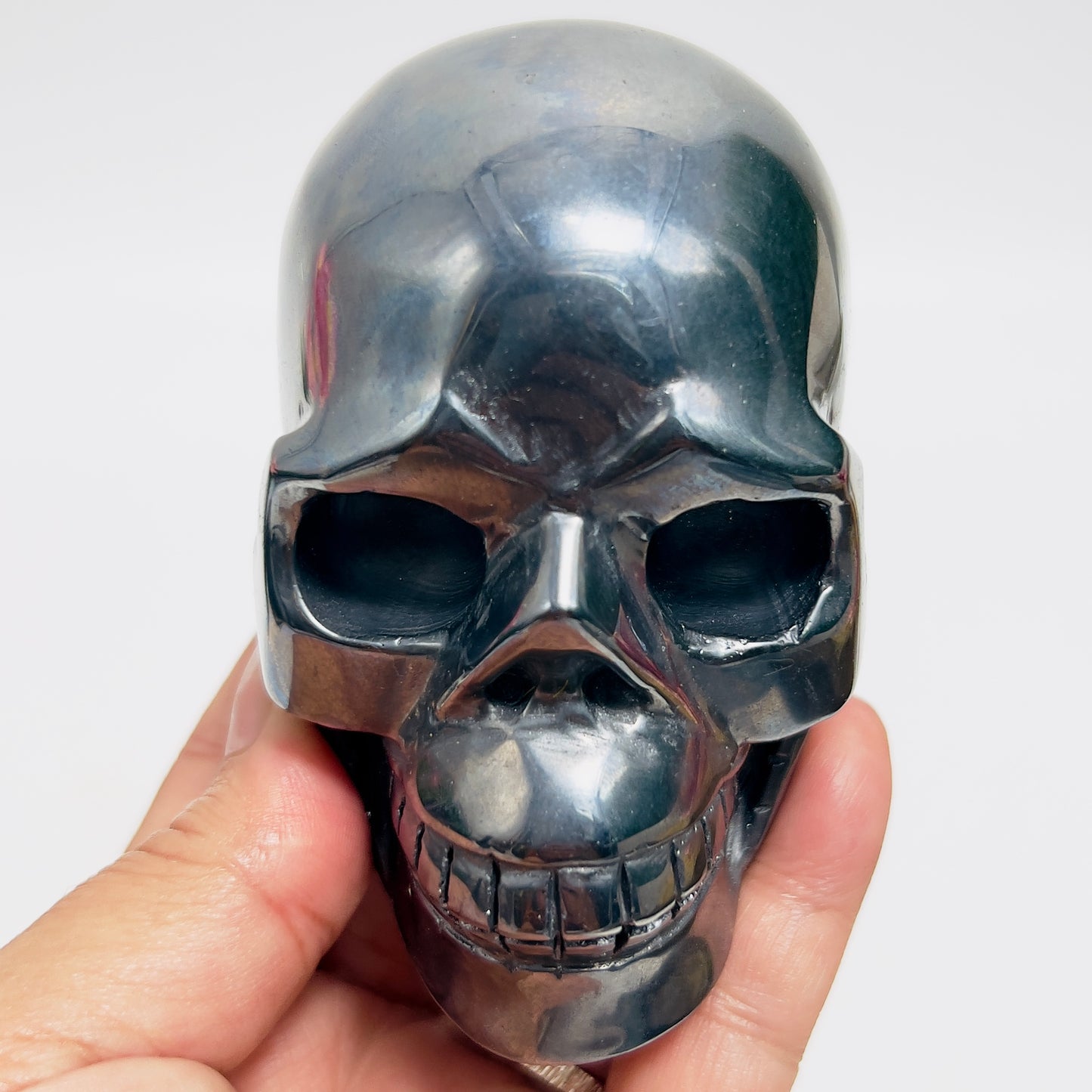 Terahertz Skull Healing Crystal Carving 537g