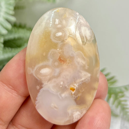 Flower Agate Gemstone Cabochon DIY Jewellery Making Wire Wrapping Crystal 26g