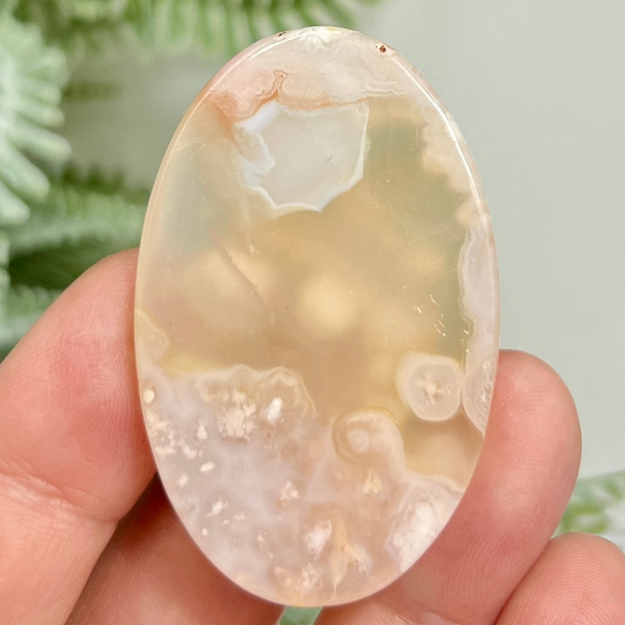 Flower Agate Gemstone Cabochon DIY Jewellery Making Wire Wrapping Crystal 26g