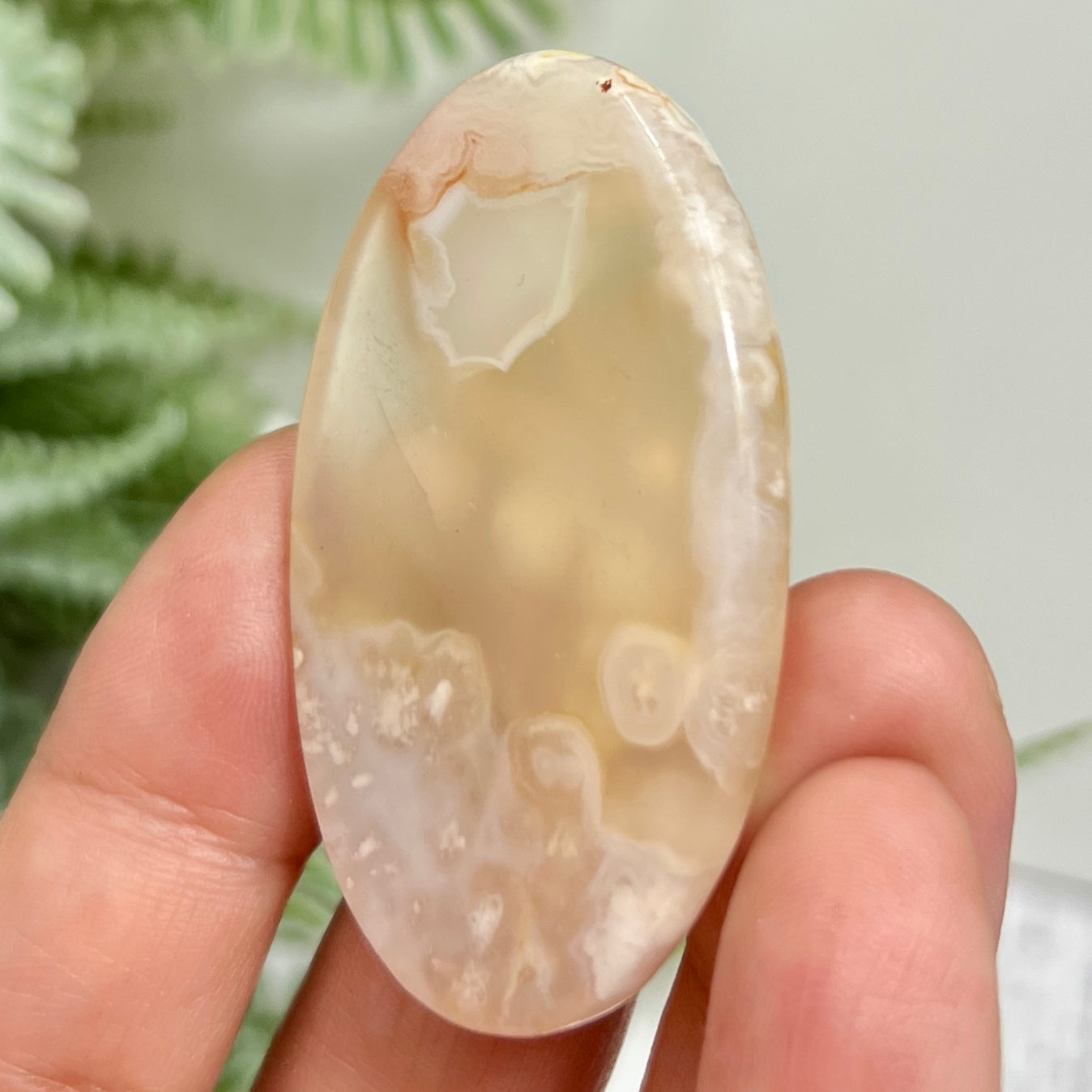 Flower Agate Gemstone Cabochon DIY Jewellery Making Wire Wrapping Crystal 26g