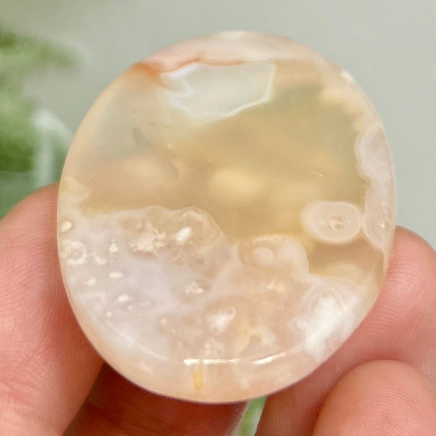 Flower Agate Gemstone Cabochon DIY Jewellery Making Wire Wrapping Crystal 26g