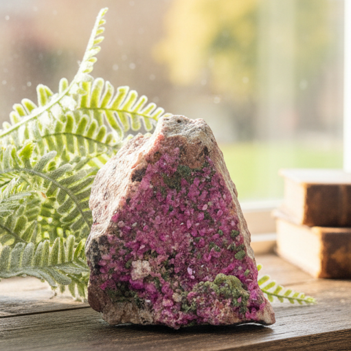 Cobalto Calcite with Malachite Natural Raw Mineral Healing Crystal 266g