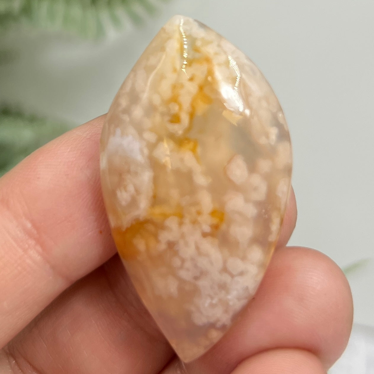 Flower Agate Gemstone Cabochon DIY Jewellery Making Wire Wrapping Crystal 12g