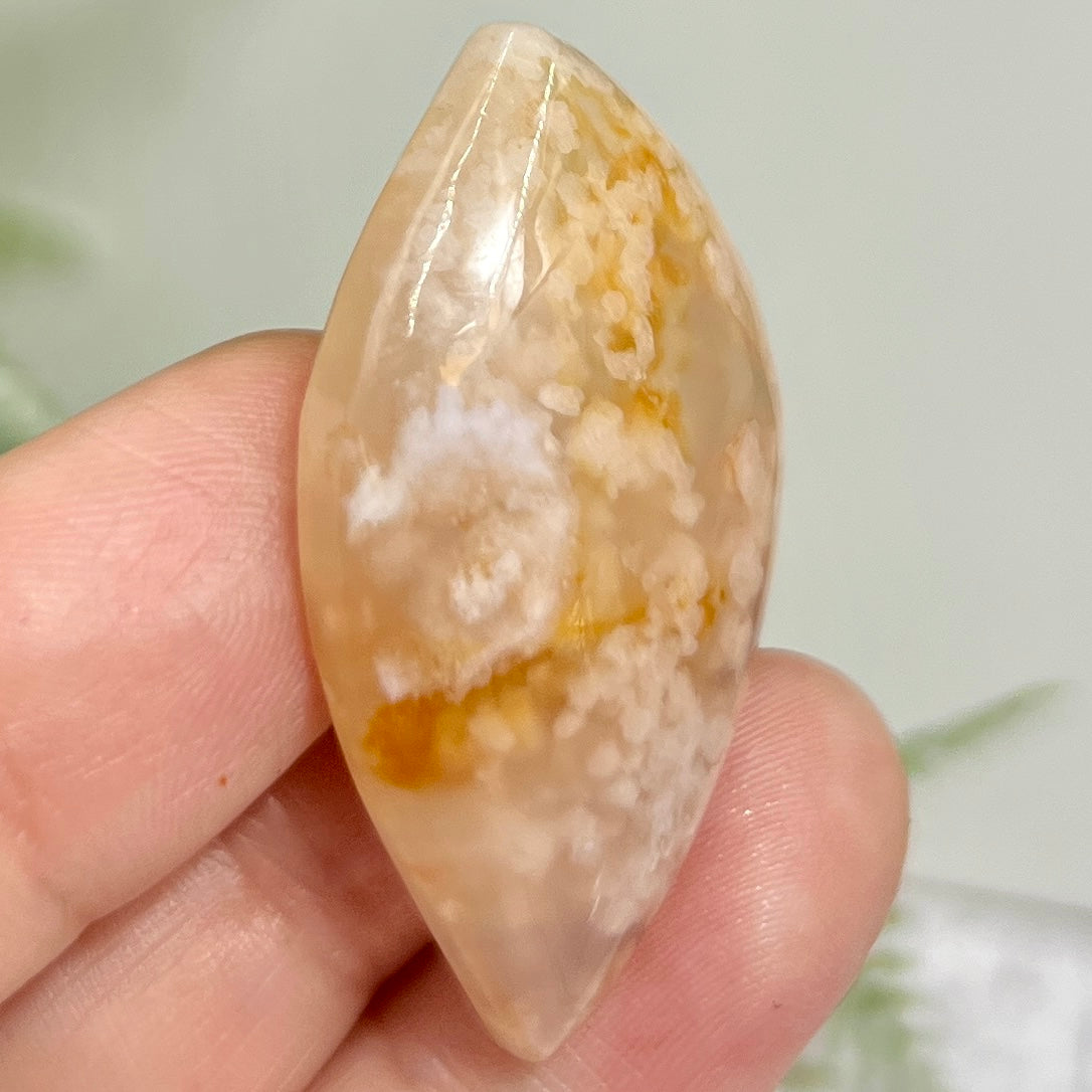 Flower Agate Gemstone Cabochon DIY Jewellery Making Wire Wrapping Crystal 12g