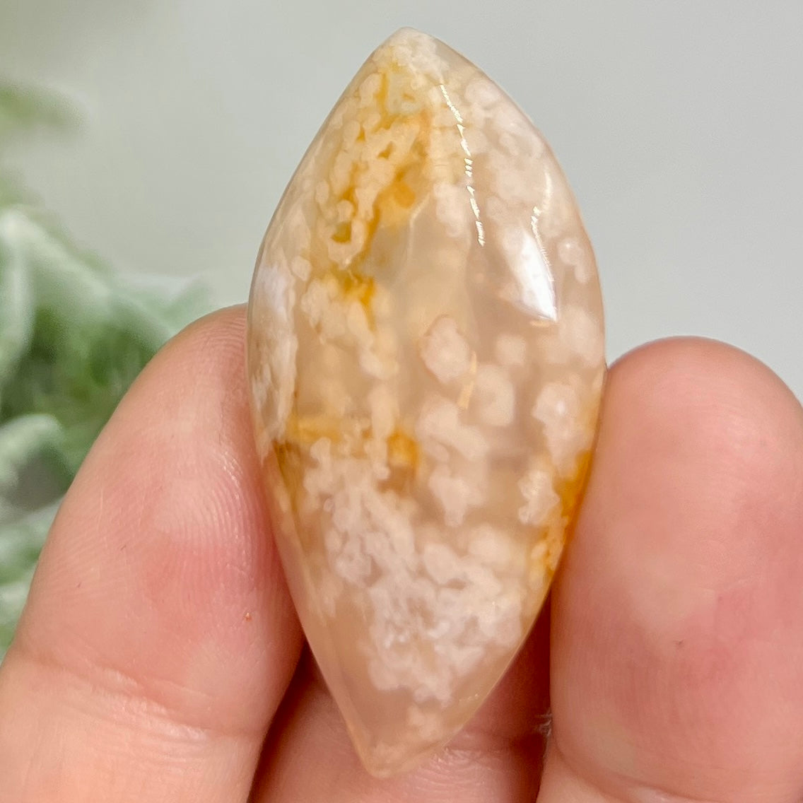 Flower Agate Gemstone Cabochon DIY Jewellery Making Wire Wrapping Crystal 12g