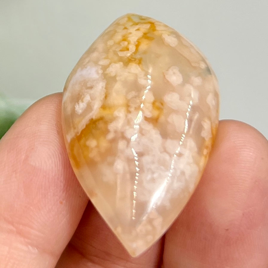 Flower Agate Gemstone Cabochon DIY Jewellery Making Wire Wrapping Crystal 12g