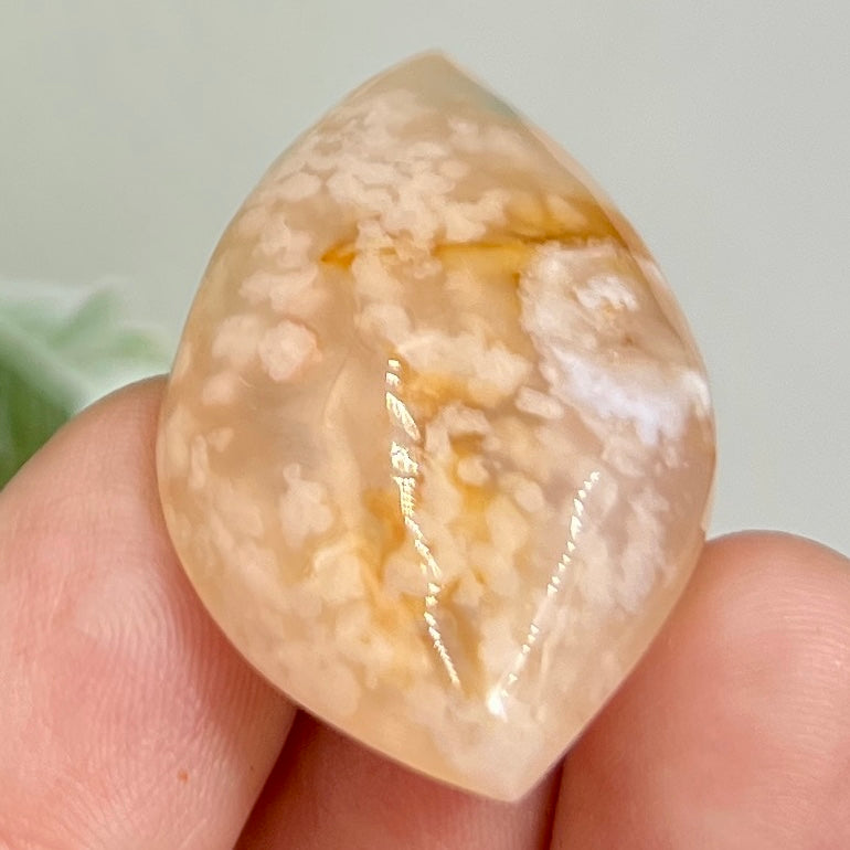 Flower Agate Gemstone Cabochon DIY Jewellery Making Wire Wrapping Crystal 12g