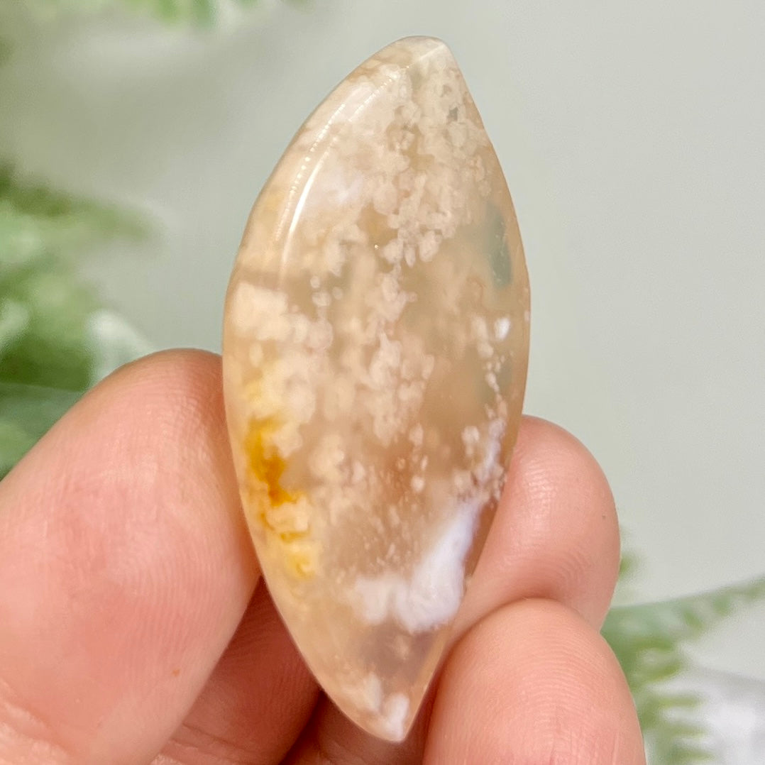 Flower Agate Gemstone Cabochon DIY Jewellery Making Wire Wrapping Crystal 12g