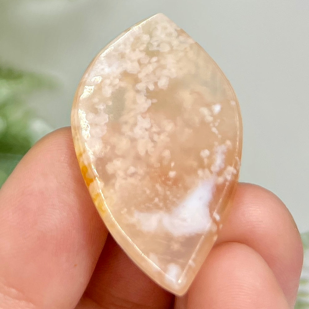 Flower Agate Gemstone Cabochon DIY Jewellery Making Wire Wrapping Crystal 12g