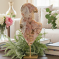 Pink Amethyst Quartz Free Form with Stand Natural Crystal 1056g