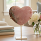 Pink Amethyst Heart with Stand Natural Healing Crystal 954g
