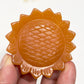 Orange Calcite Sunflower with Stand Healing Crystal Carving