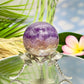 Amethyst with Mexican Lace Agate Purple Sphere Healing Crystal Ball 302g 60mm