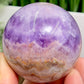 Amethyst with Mexican Lace Agate Purple Sphere Healing Crystal Ball 302g 60mm