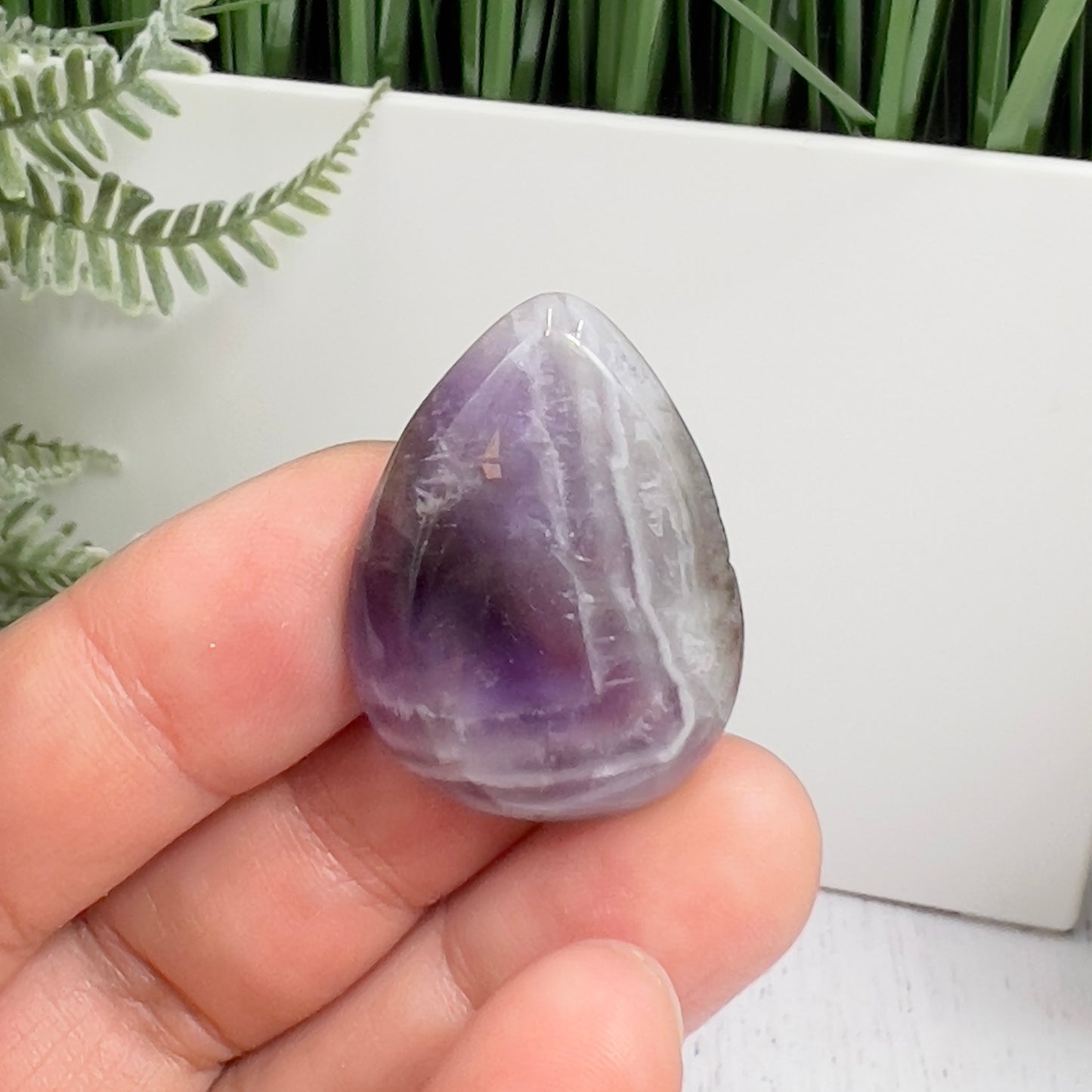 Chevron Dream Amethyst Gemstone Cabochon DIY Jewellery Making Wire Wrapping 7g