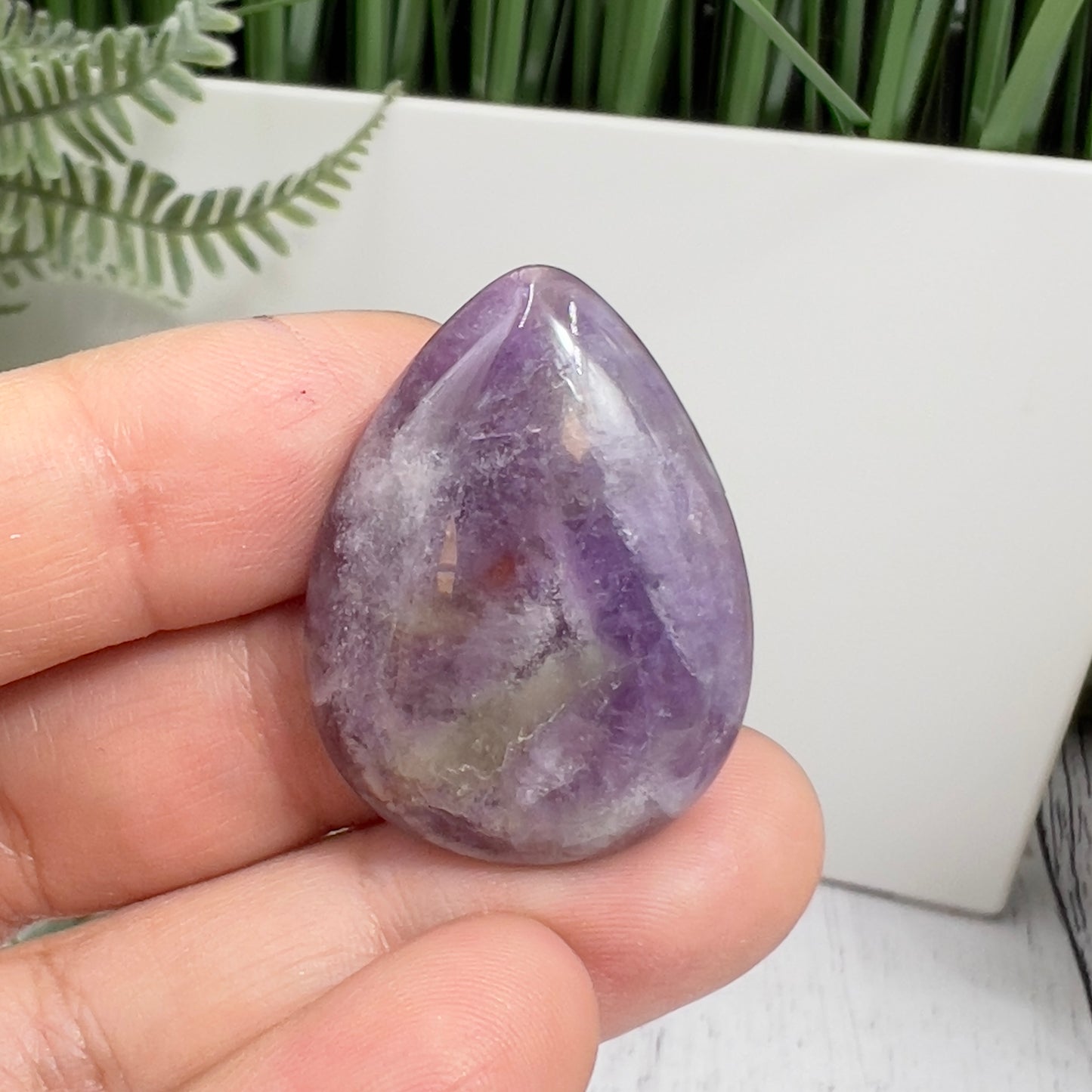 Chevron Dream Amethyst Gemstone Cabochon DIY Jewellery Making Wire Wrapping 7g