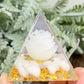 Selenite Lotus Flower Crystal Orgonite Pyramid Chakra Energy Gemstones