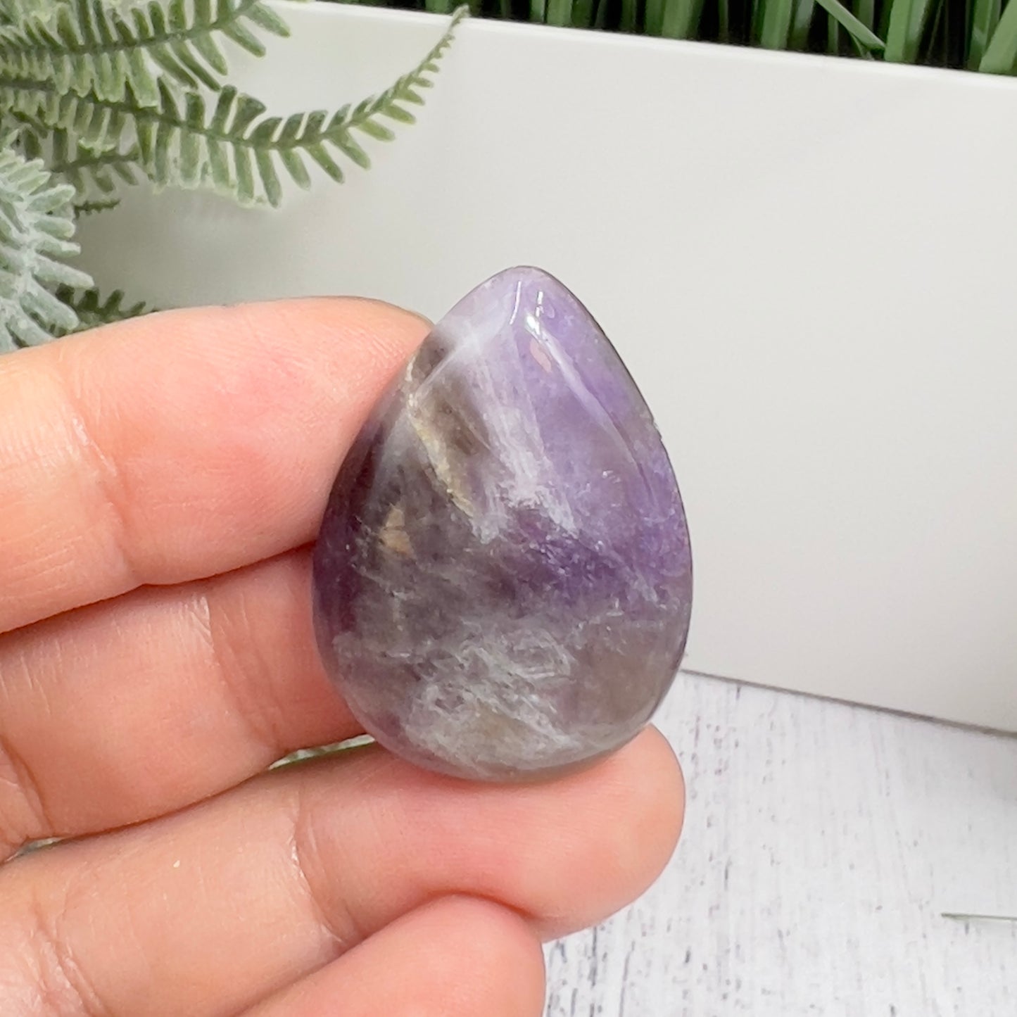Chevron Dream Amethyst Gemstone Cabochon DIY Jewellery Making Wire Wrapping 7g