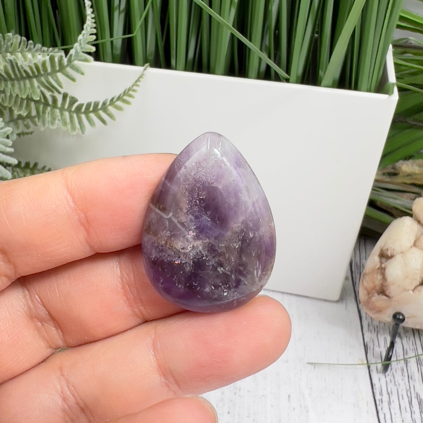 Chevron Dream Amethyst Gemstone Cabochon DIY Jewellery Making Wire Wrapping 7g