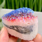 Quartz Heart Double Sided with Blue Red Angel Aura Healing Crystal Carving 146g