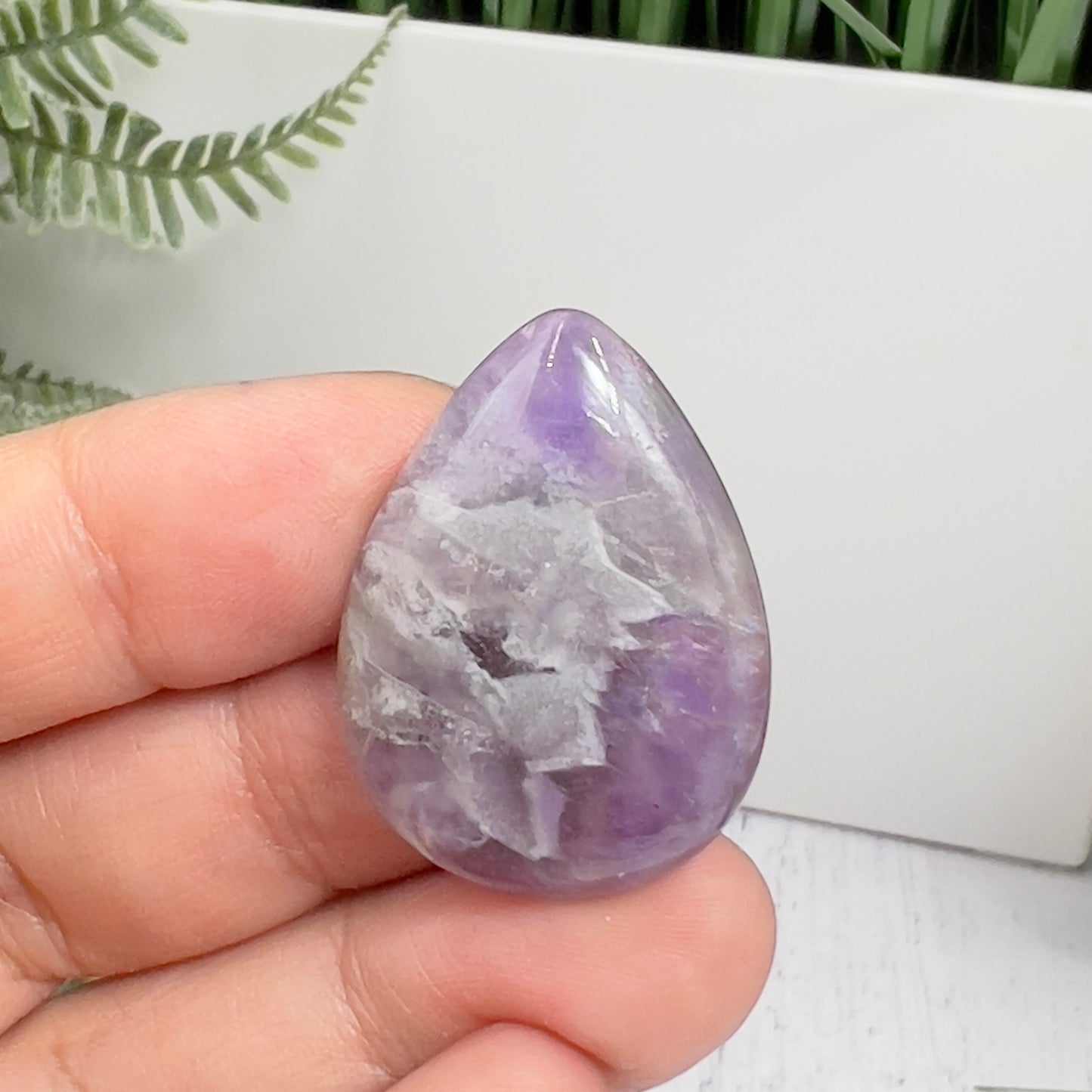 Chevron Dream Amethyst Gemstone Cabochon DIY Jewellery Making Wire Wrapping 7g