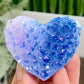 Quartz Heart with Blue Pink Angel Aura Healing Crystal Carving 134g