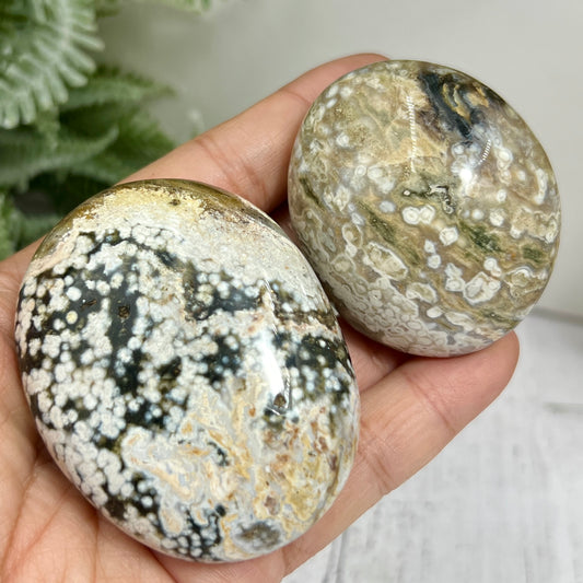 Bubble Ocean Sea Orbicular Jasper Palm Stones Worry Crystals YOU CHOOSE