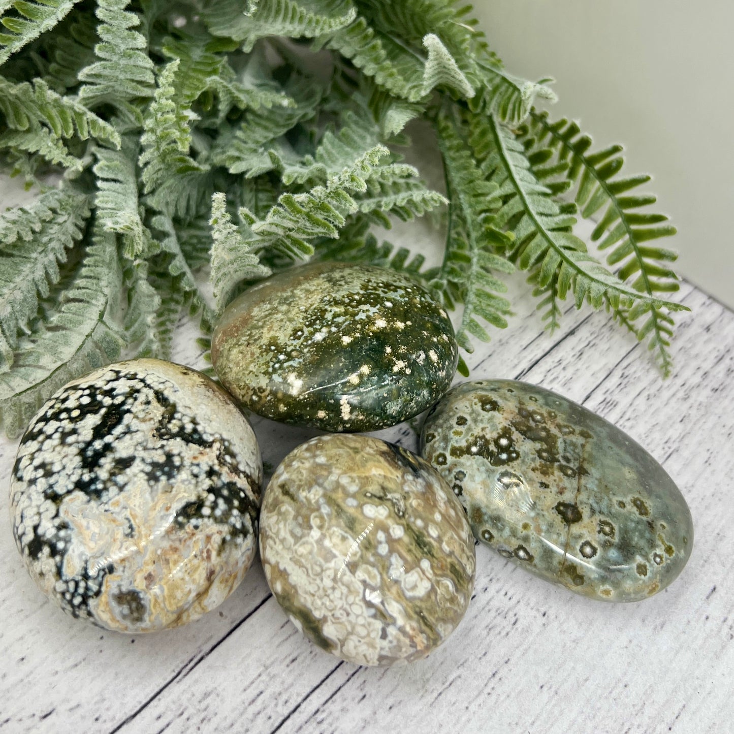 Bubble Ocean Sea Orbicular Jasper Palm Stones Worry Crystals YOU CHOOSE