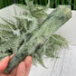 Prehnite with Epidote Wand with Stand Stone of Prophecy Crystal Carving 180g 166mm
