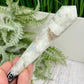 Rainbow Moonstone Black Tourmaline Wand with Stand Crystal Carving 101g 141mm