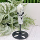Rainbow Moonstone Black Tourmaline Wand with Stand Crystal Carving 58g 75mm