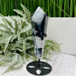 Black Agate Quartz Wand with Stand Healing Crystal Carving 160g 115mm
