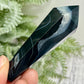 Black Agate Quartz Wand with Stand Healing Crystal Carving 85g 93mm