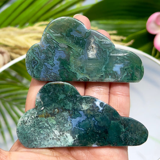 Moss Agate Clouds Self Standing Healing Crystal Carving YOU CHOOSE