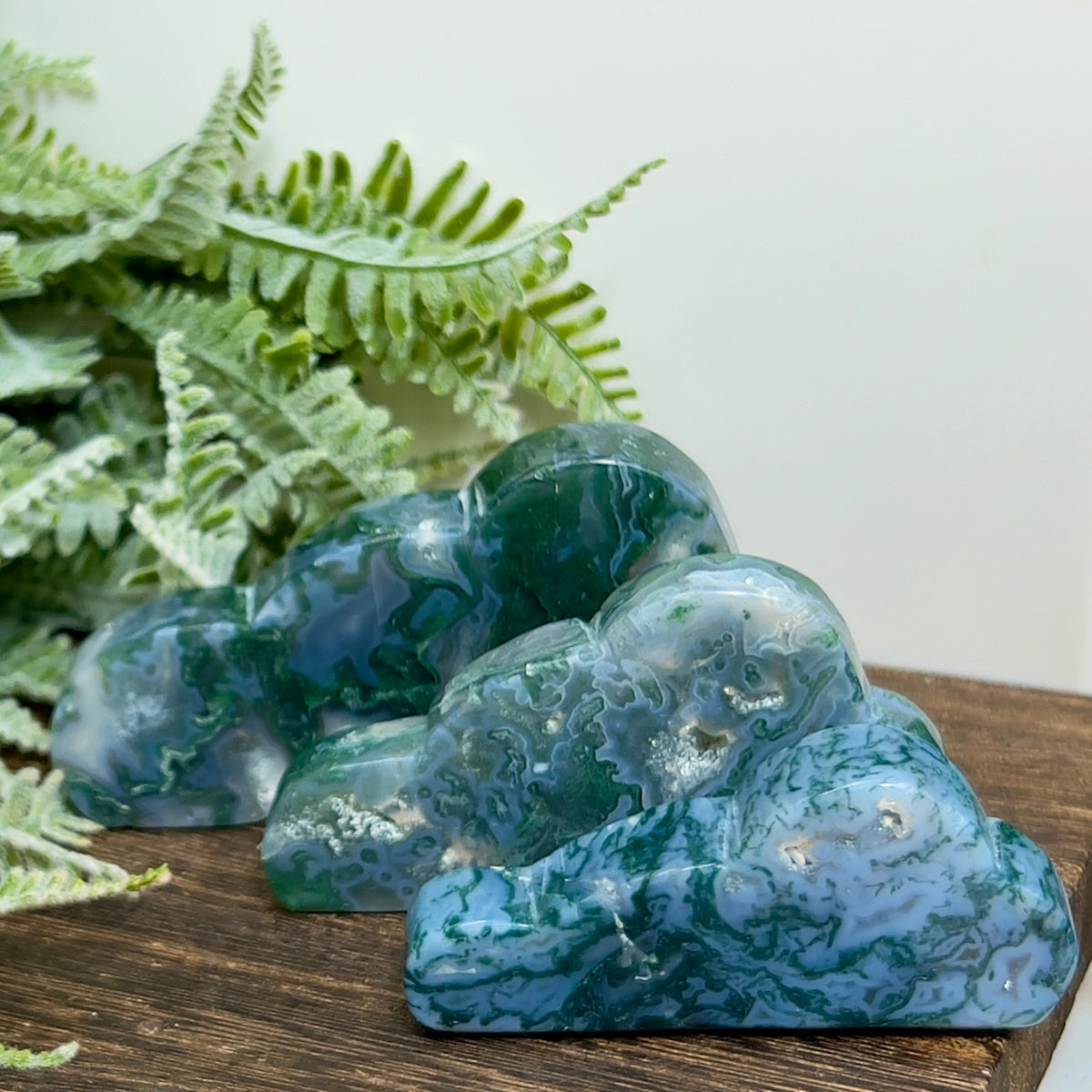 Moss Agate Clouds Self Standing Healing Crystal Carving YOU CHOOSE
