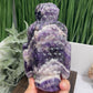 Chevron Dream Amethyst Crystal Buddha 1612g