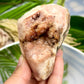Pink Amethyst Quartz Free Form with Stand Natural Crystal 394g