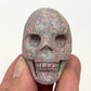 Ruby in Kyanite Skull 2 Inches UV Reactive Hand Carved Crystal Carving