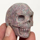 Ruby in Kyanite Skull 2 Inches UV Reactive Hand Carved Crystal Carving