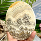 Dendritic Calcite Plate Slice with Stand Healing Crystal Carving 295g