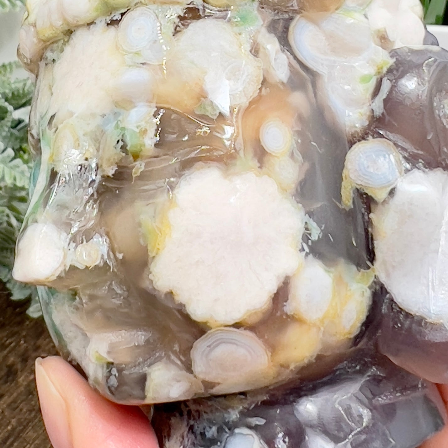 Green Sakura Cherry Blossom Flower Agate Buddha Rare Crystal 688g