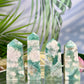 Green Flower Agate Sakura RARE Points Towers Crystal Generators YOU CHOOSE