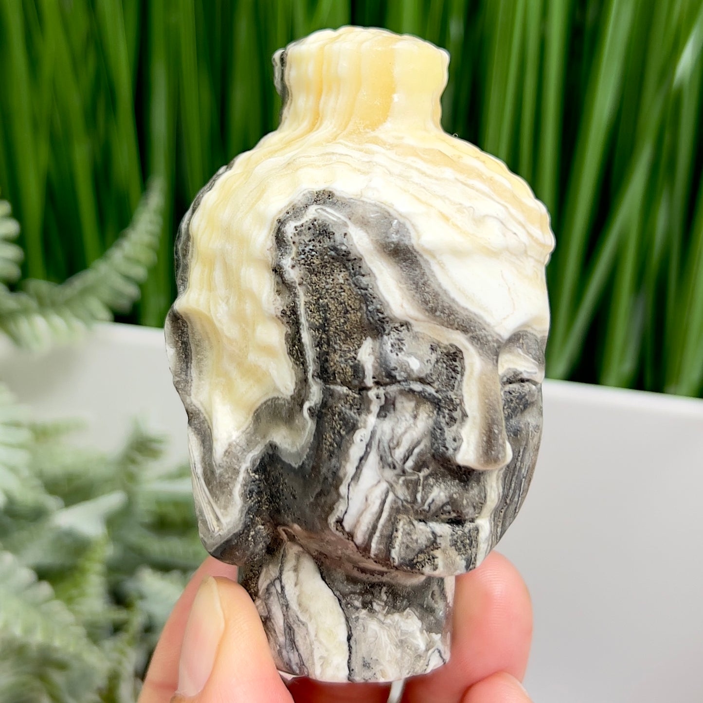 Zebra Calcite Buddha Crystal 244g