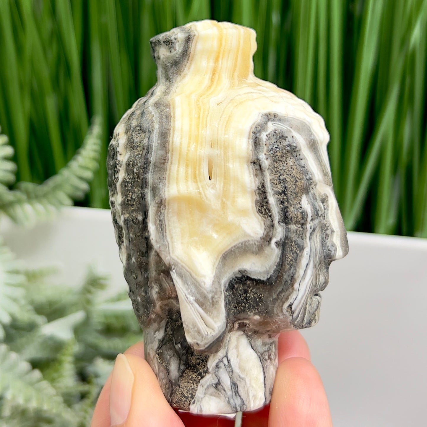 Zebra Calcite Buddha Crystal 244g
