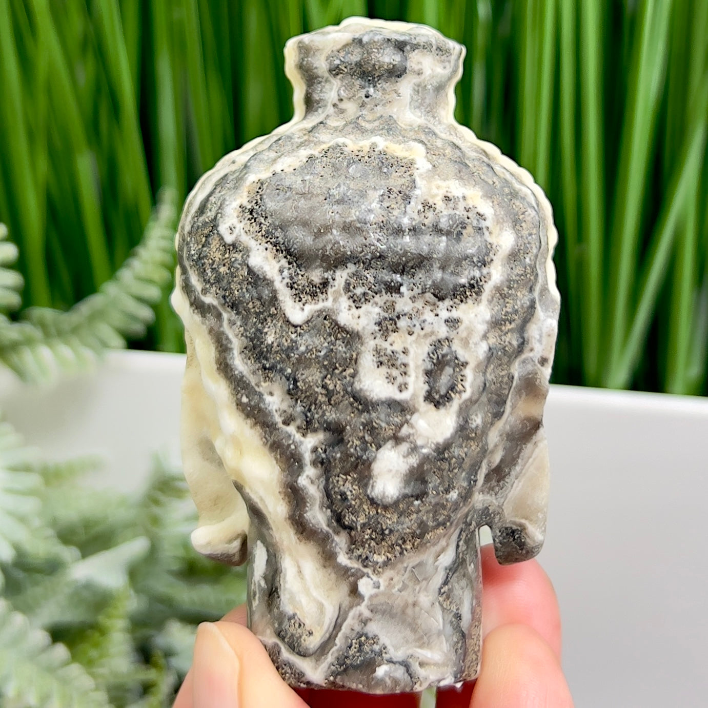 Zebra Calcite Buddha Crystal 244g